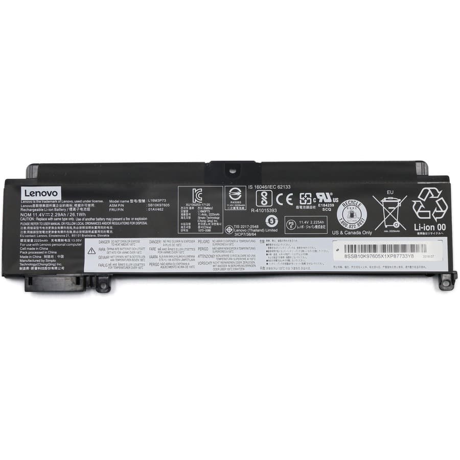 Lenovo OEM laptop battery replacement MPN 01AV462 for compatible business systems