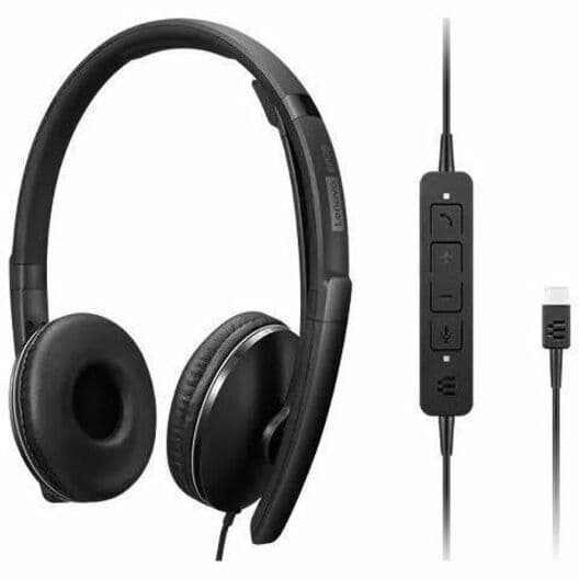 Lenovo TS Wired ANC Headset Gen 2 UC with boom microphone and wired USB connection