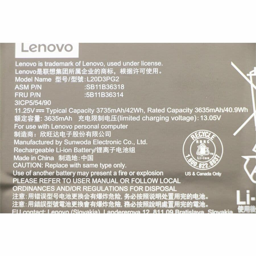 Lenovo 5B11B36314 rechargeable Chromebook battery replacement