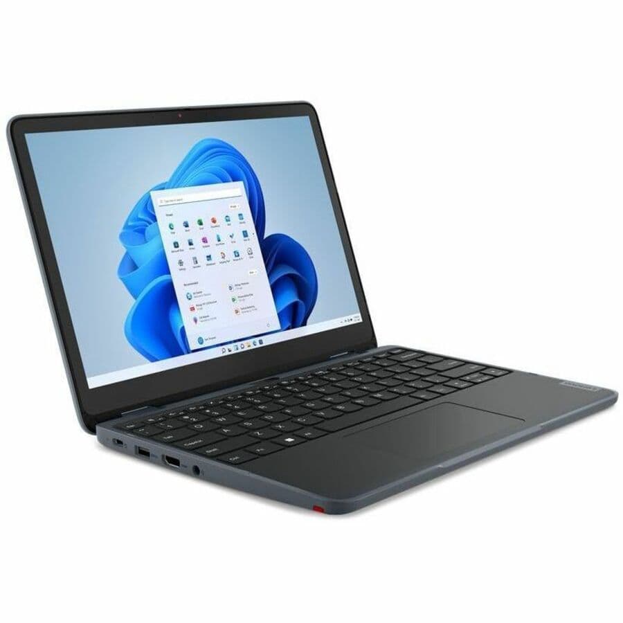Lenovo 500w G4 convertible laptop with 12.2-inch touchscreen, black chassis, and Windows 11 Pro