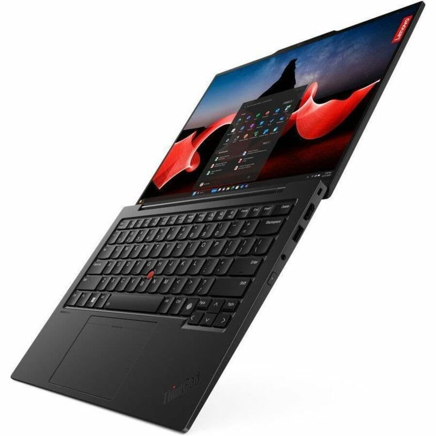 Lenovo ThinkPad X1 Carbon Gen 12 business laptop with 14-inch display, Intel Core Ultra 5, 16 GB RAM, and 512 GB SSD