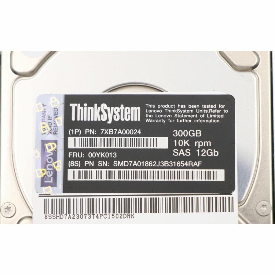 LENOVO DCG SOURCING CERTIFIED PREOW LENOVO 300GB 10K 12GB/S 2.5 SAS 512N HDD REFURB view 2