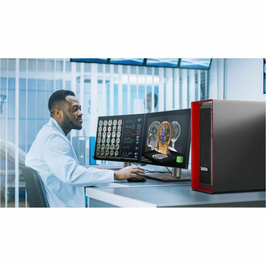Lenovo ThinkStation P5 workstation with dual 16 GB memory and Windows 11 Pro for Workstations