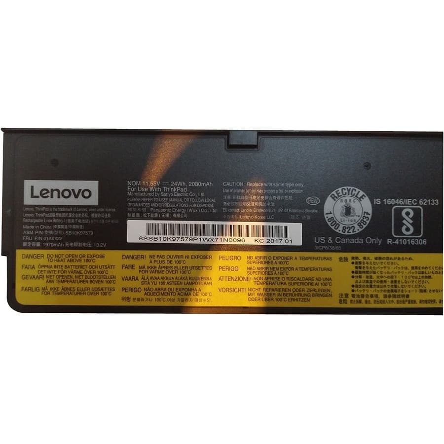 Lenovo 01AV422 main battery pack for compatible notebooks, 11.4V 2,100mAh