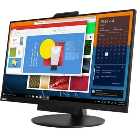 Lenovo 27 in QHD IPS monitor with 3-side borderless panel for enterprise desktop use