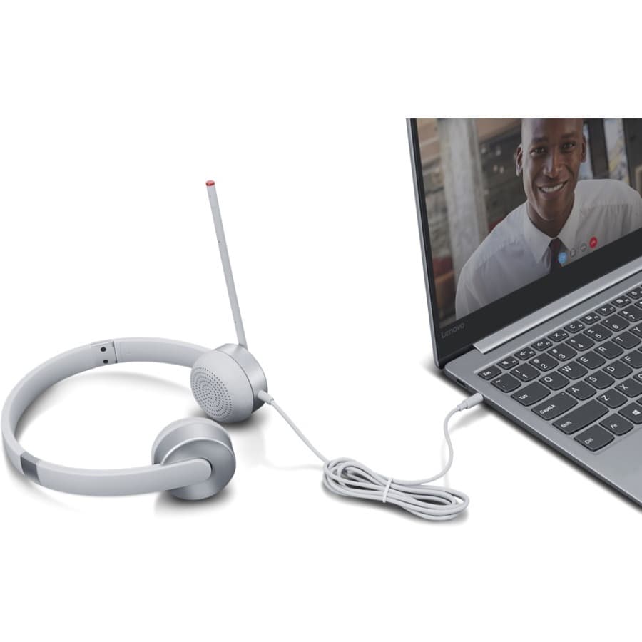 Grey analog headset for smartphone use with wired connectivity