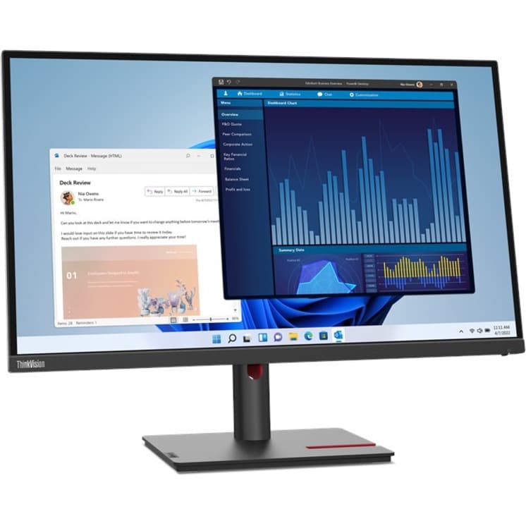Lenovo TS T27p 30 27-inch 4K monitor with USB-C, HDMI, and RJ45 connectivity
