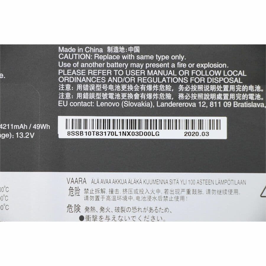 Lenovo internal Li-ion battery 11.55 V 50 Wh for Yoga laptops, OEM replacement part 5B10W13927