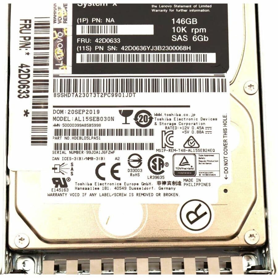 LENOVO DCG SOURCING LENOVO 146GB 2.5 SAS 6G 10K HARD DRIVE 42D0632 view 5