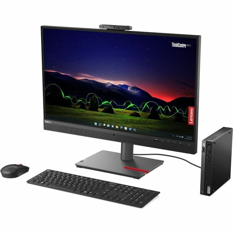 Lenovo ThinkCentre Neo 50q Gen 4 compact business desktop with Intel Core i3-1215U, Ubuntu Linux, 8 GB RAM, and 256 GB SSD