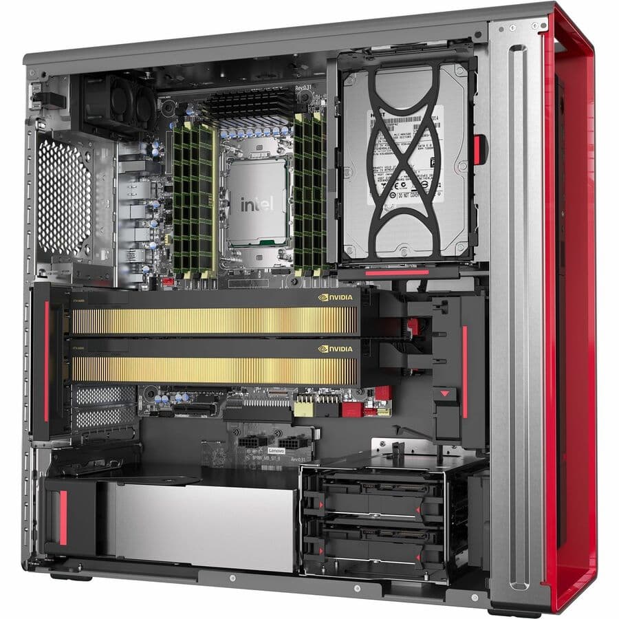 Lenovo ThinkStation P5 tower workstation configured with Intel Xeon W processor and Windows 11 Pro