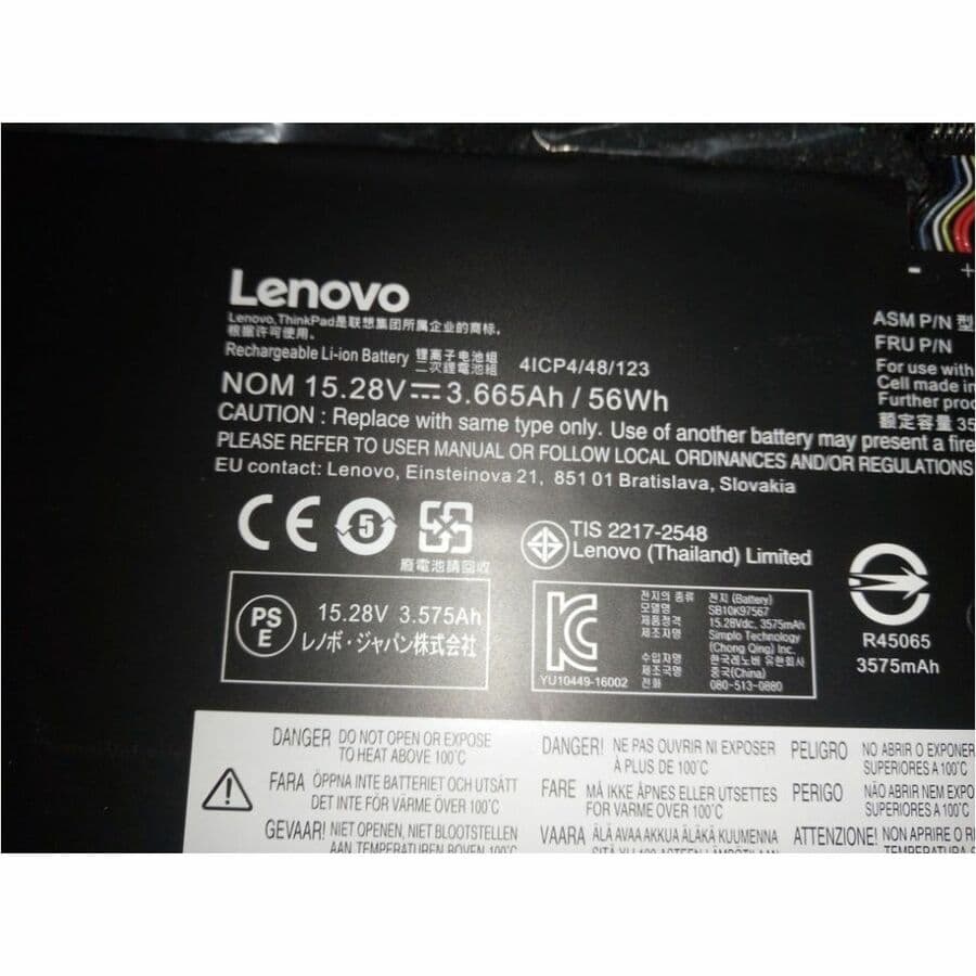 Lenovo ThinkPad X1 Yoga replacement battery 01AV410 56 Wh 15.2 V