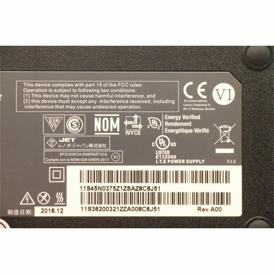 Lenovo 170W AC adapter with slim tip connector for compatible laptops