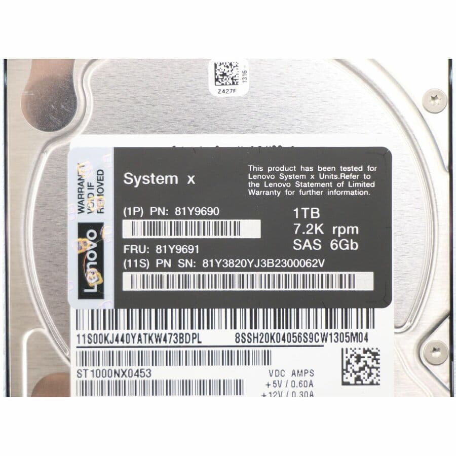 LENOVO DCG SOURCING LENOVO 1TB 7200RPM 2.5IN SAS-6G HD W/TRAY view 7