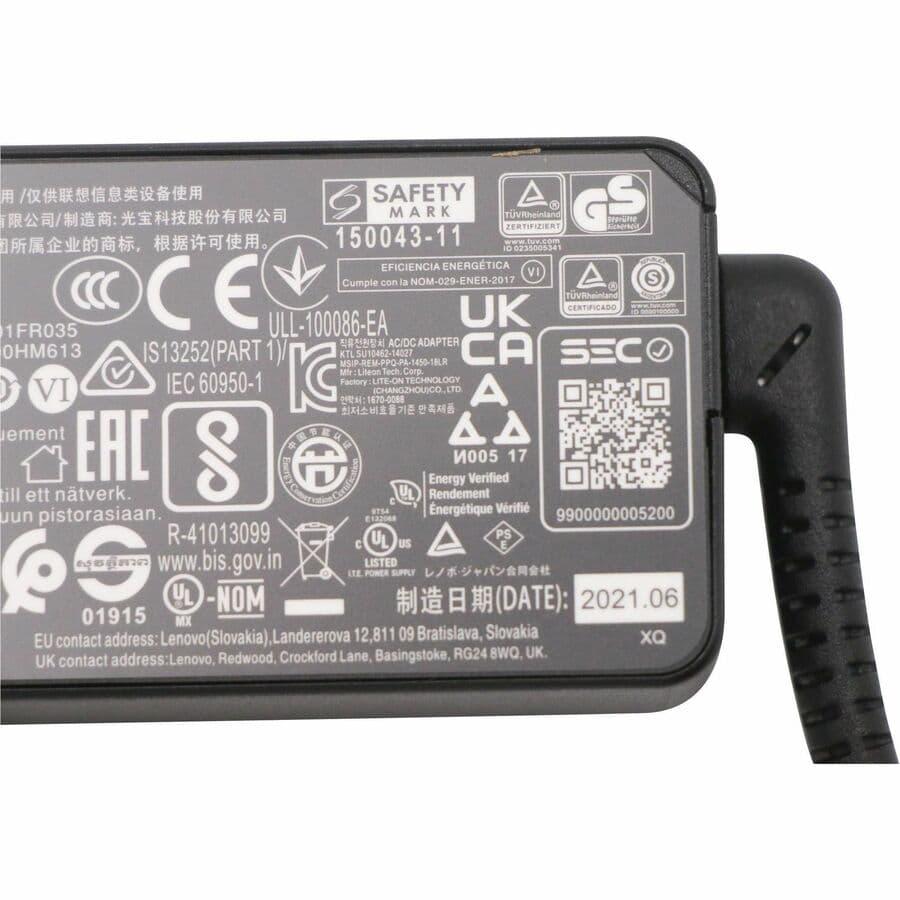 Lenovo ADLX45DLC3A 45 W AC adapter with 120 V AC and 230 V AC input