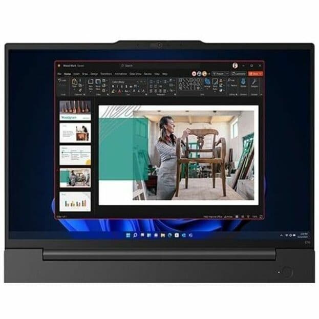 Lenovo ThinkPad E16 Gen 1 business laptop with 16-inch display, Ryzen 7 processor, and black chassis