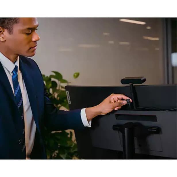 TS MC50 Monitor Webcam mounted on a monitor for business video calls