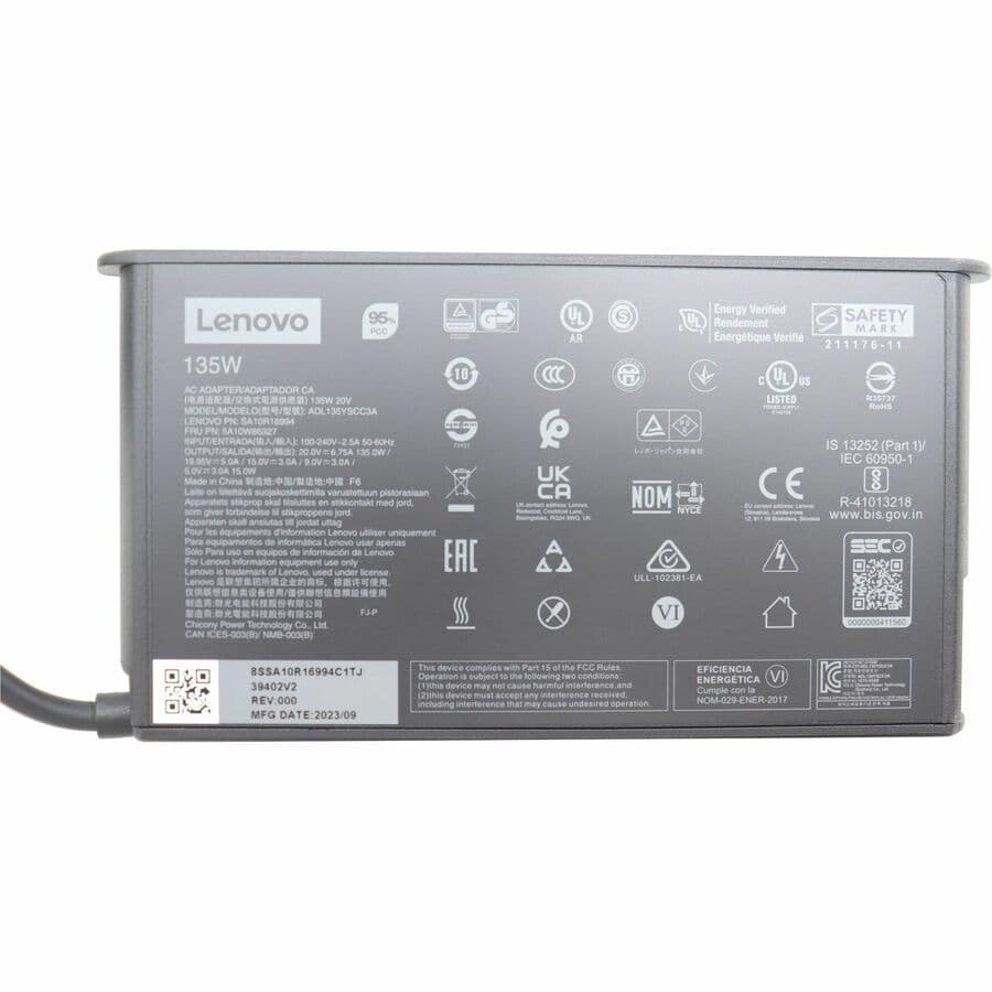 Lenovo 135 W USB-C AC adapter, OEM laptop charger 5A10W86327