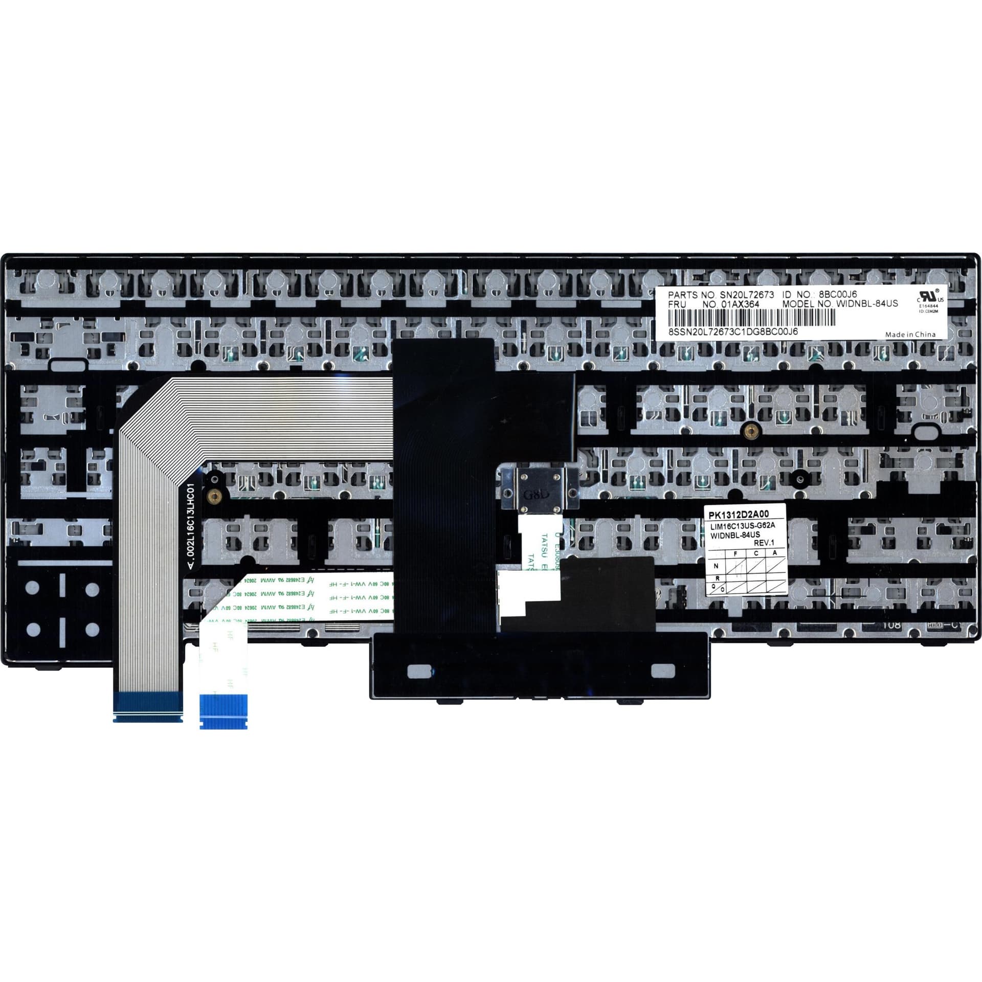 Lenovo notebook keyboard with proprietary internal cable connectivity