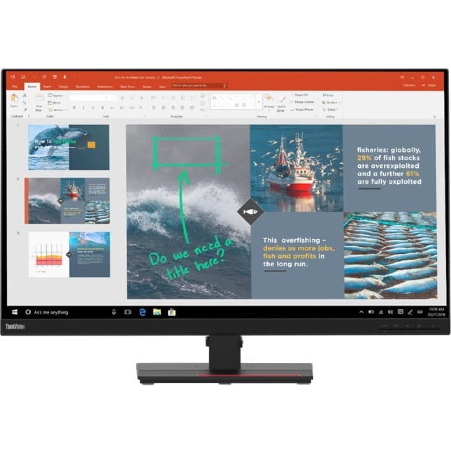 Lenovo P32p-20 31.5-inch UHD monitor with USB-C connectivity and near-edgeless display