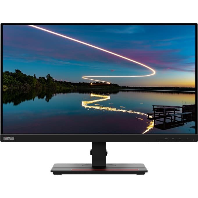 Lenovo T24m 20 23.8-inch Full HD monitor with USB-C, integrated webcam, and Ethernet