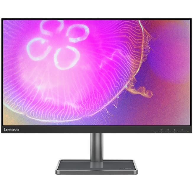 Lenovo L24q-35 23.8-inch QHD IPS monitor with slim black bezel and metal stand