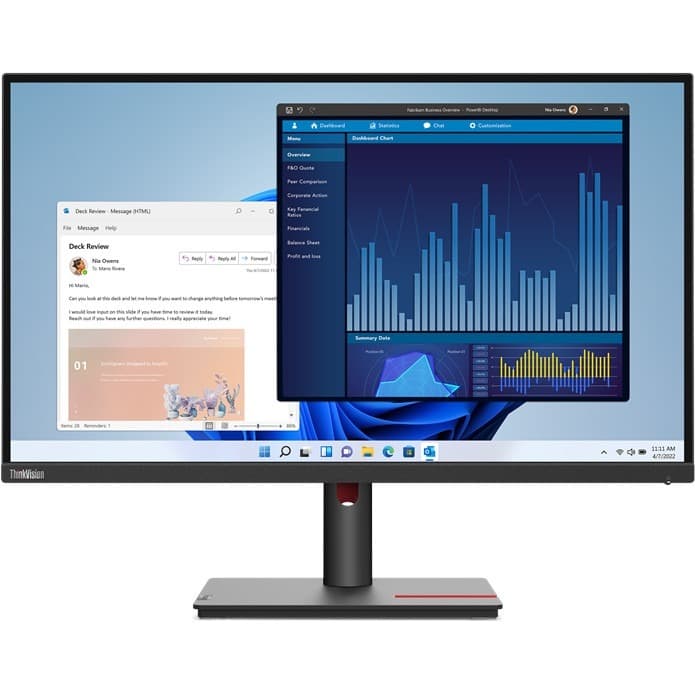 Lenovo TS T27p 30 27-inch 4K monitor with USB-C, HDMI, and RJ45 connectivity