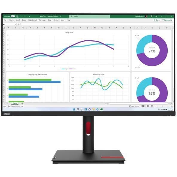 Lenovo T32h 30 31.5-inch monitor with HDMI connectivity for office productivity