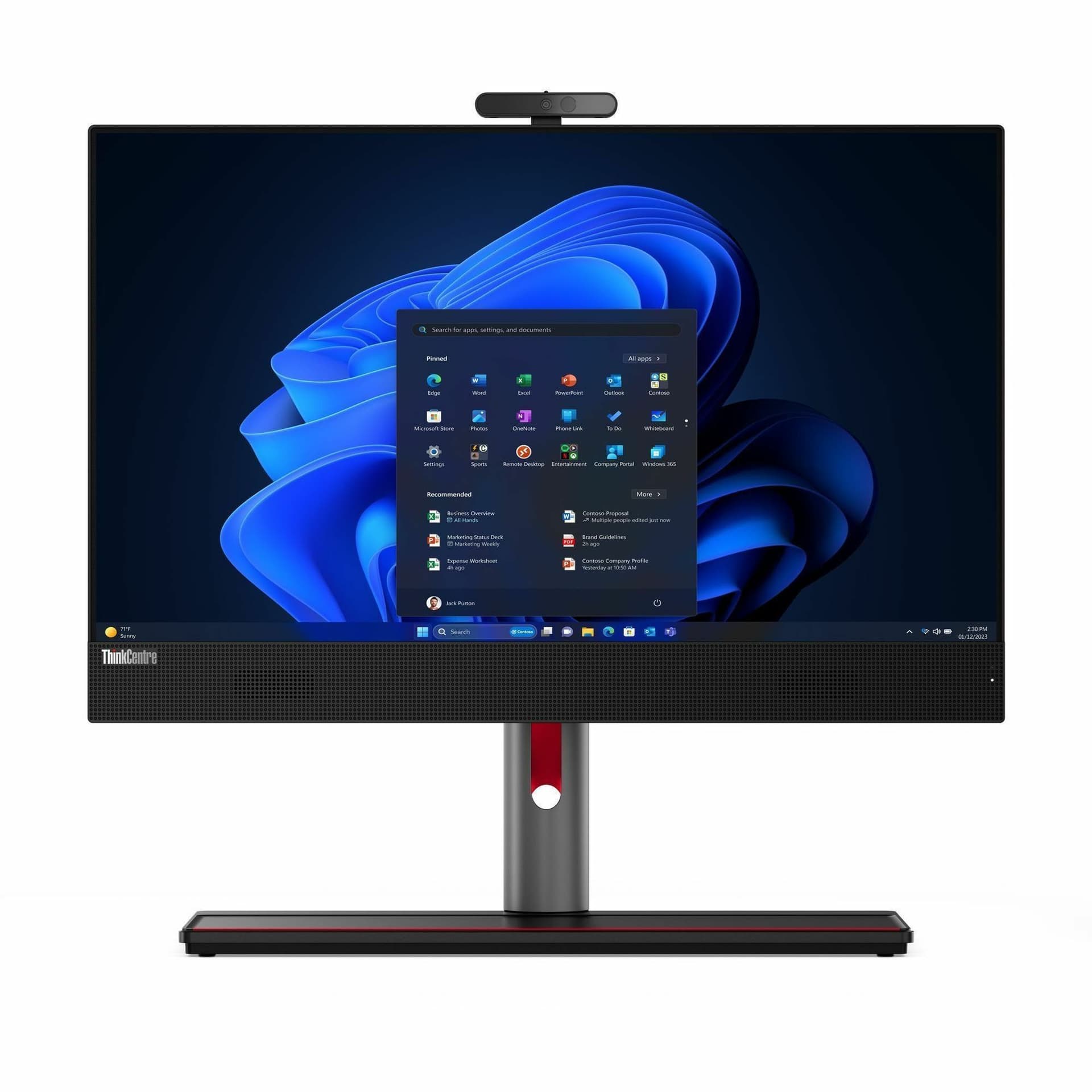 Lenovo ThinkCentre M90a Gen 5 all-in-one desktop with 23.8-inch display and business-class design