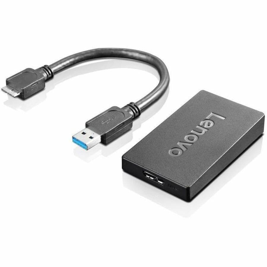 Lenovo USB 3 to Dp Adapter, Backward Compatible with Qhd and HD Monitors