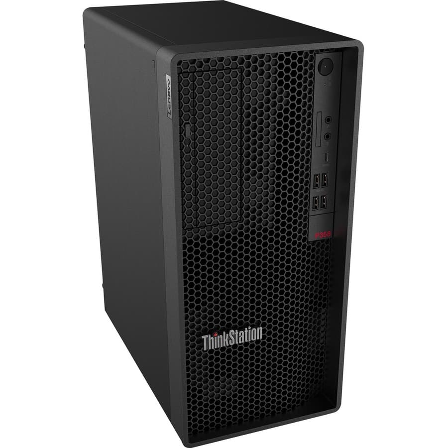Lenovo ThinkStation P358 Tiny compact workstation with Intel Core i5, dual DisplayPort, and small footprint