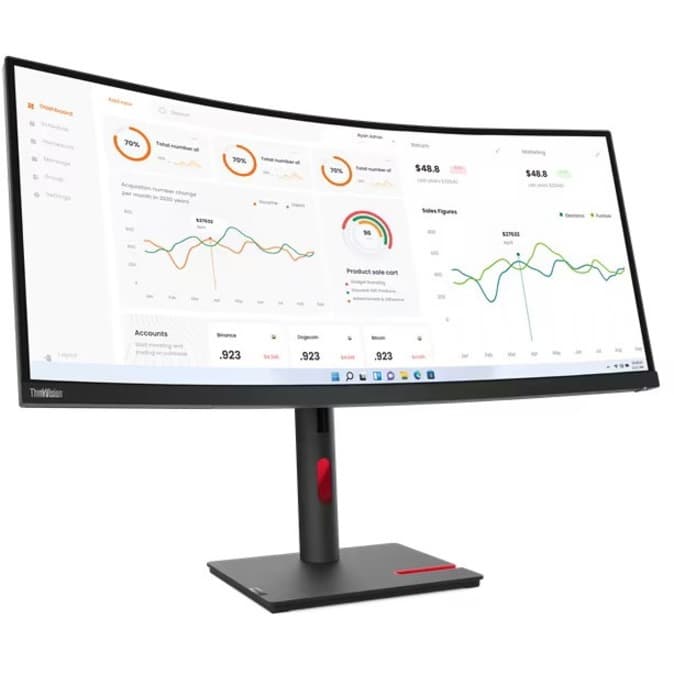 Lenovo T34w30 34" HDMI CAM Monitor | USB-C, Curved, Enterprise