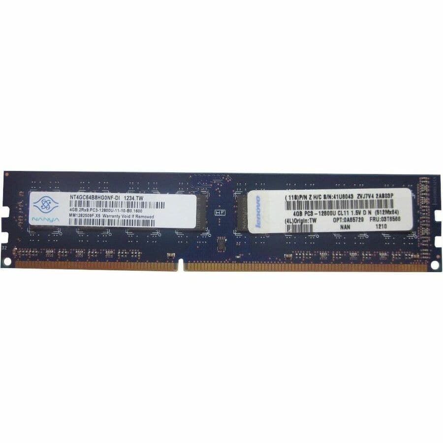 Lenovo 4GB DDR3-1600 UDIMM 03T6566 | Desktop RAM, PC3-12800U