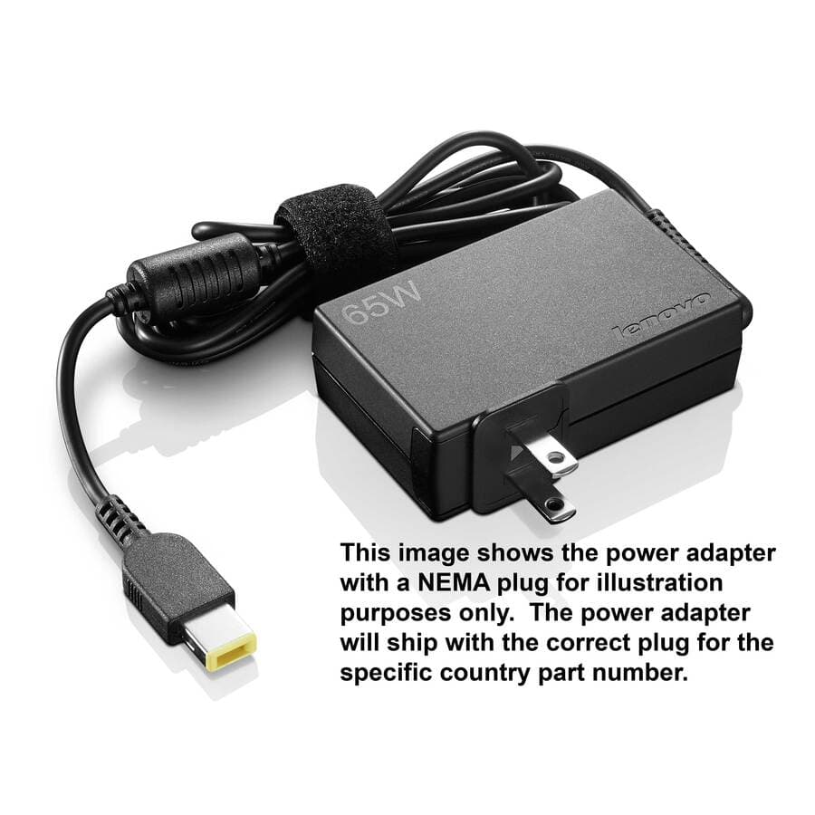 Lenovo 65 W travel AC adapter for ThinkPad notebooks with US plug configuration