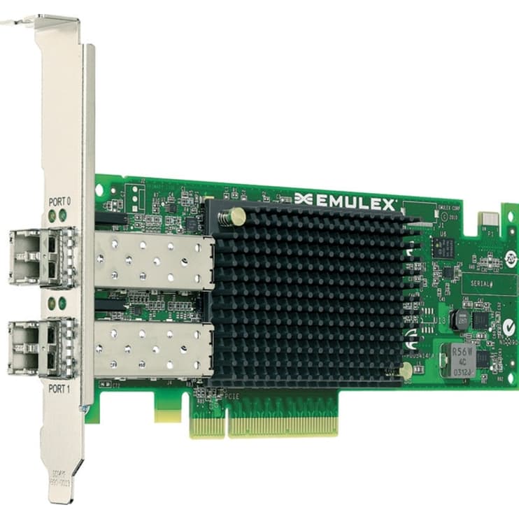 Lenovo Emulex dual-port 10 GbE fiber adapter for server expansion
