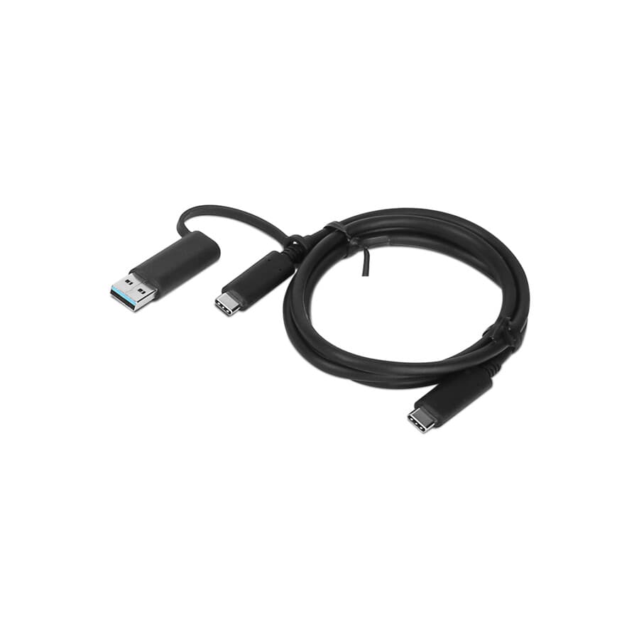 Lenovo 7 ft USB-C to USB-A system cable, black cable with USB-C and USB-A connectors