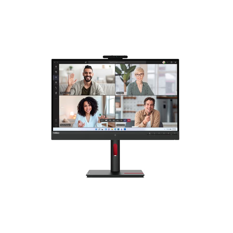 Lenovo T27hv30 27-inch QHD IPS monitor with built-in webcam and speakers