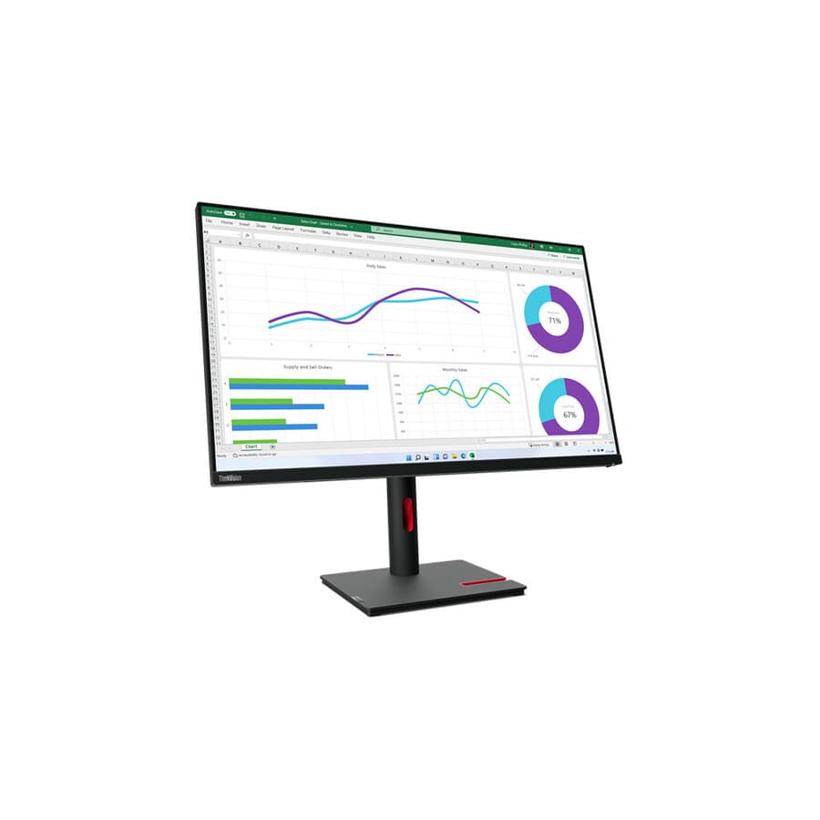 Lenovo 31.5-inch QHD monitor with USB-C and RJ45 support for office and conferencing use