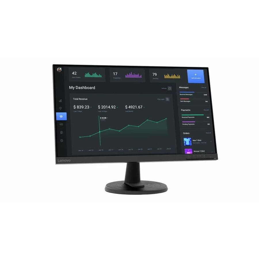 Lenovo D24-40 23.8-inch VA Full HD monitor with HDMI, VGA, and near-edgeless design