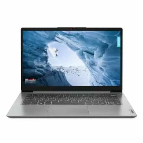 Lenovo 14-inch laptop with Celeron N4020, 4 GB RAM, 128 GB eMMC storage, and Windows 11 S Cloud
