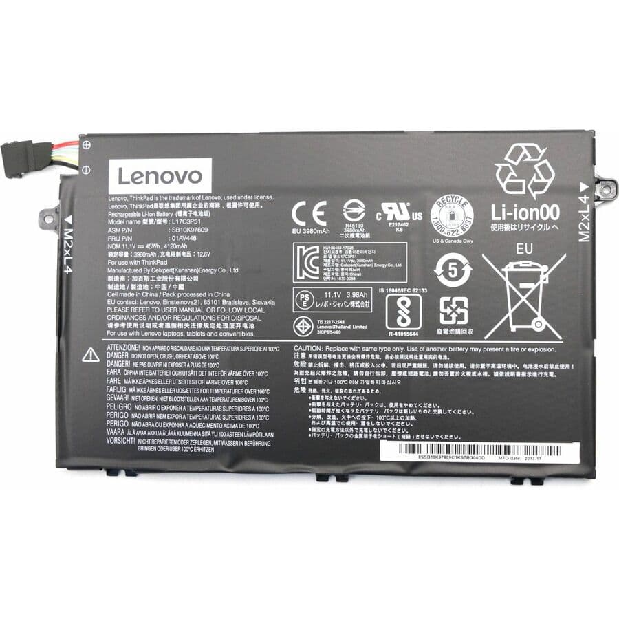 Lenovo 01AV448 rechargeable notebook battery, 4,050 mAh, 11.1 V replacement pack