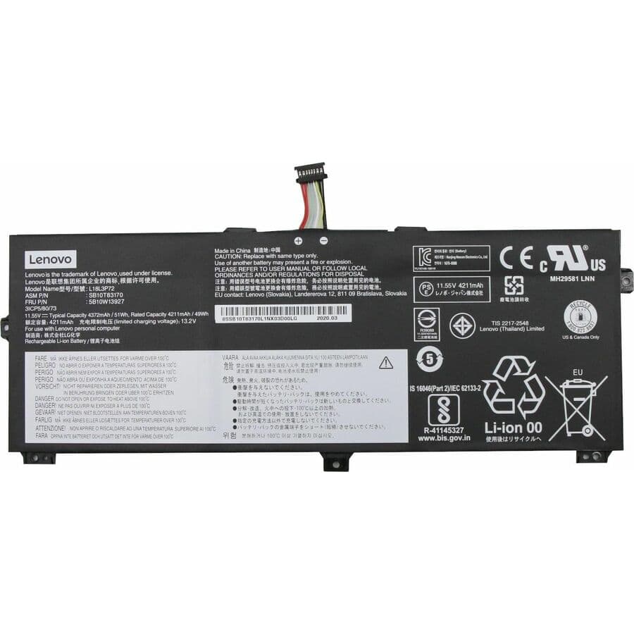 Lenovo internal Li-ion battery 11.55 V 50 Wh for Yoga laptops, OEM replacement part 5B10W13927