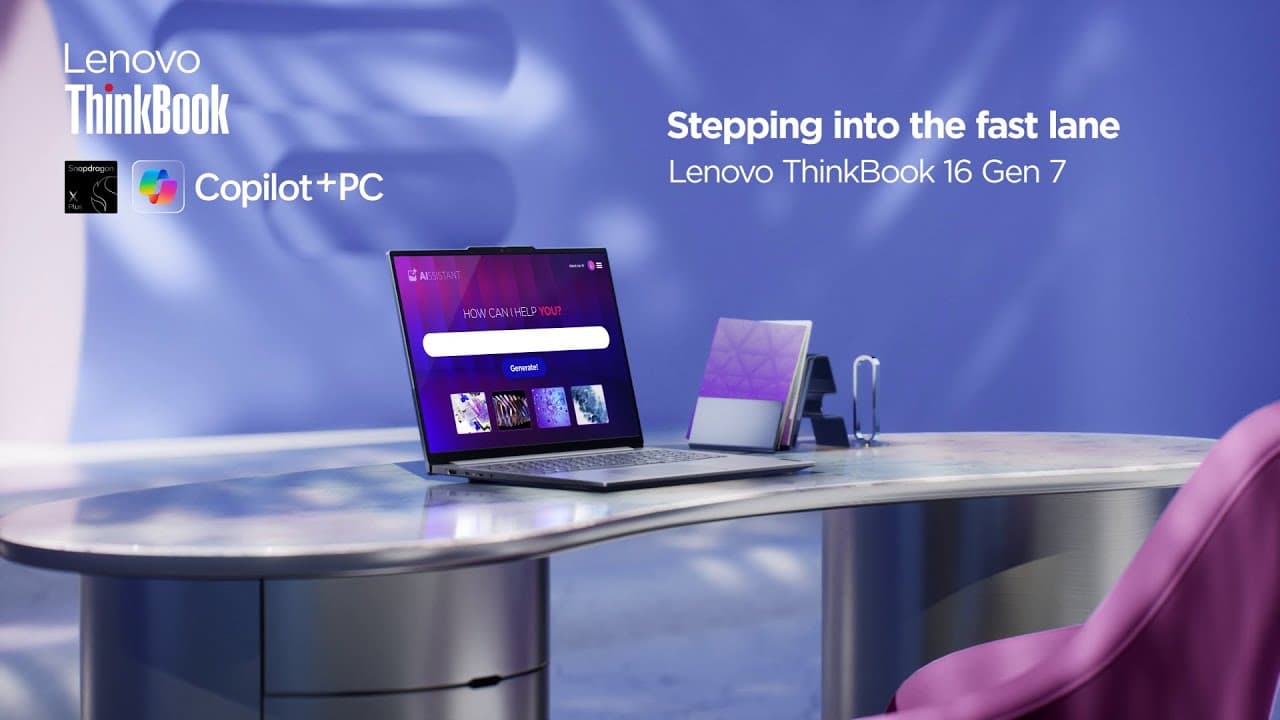 Lenovo ThinkBook 16 Gen 7 (Snapdragon) - Cutting-Edge Next-Gen AI PC with Exceptional Battery Life!