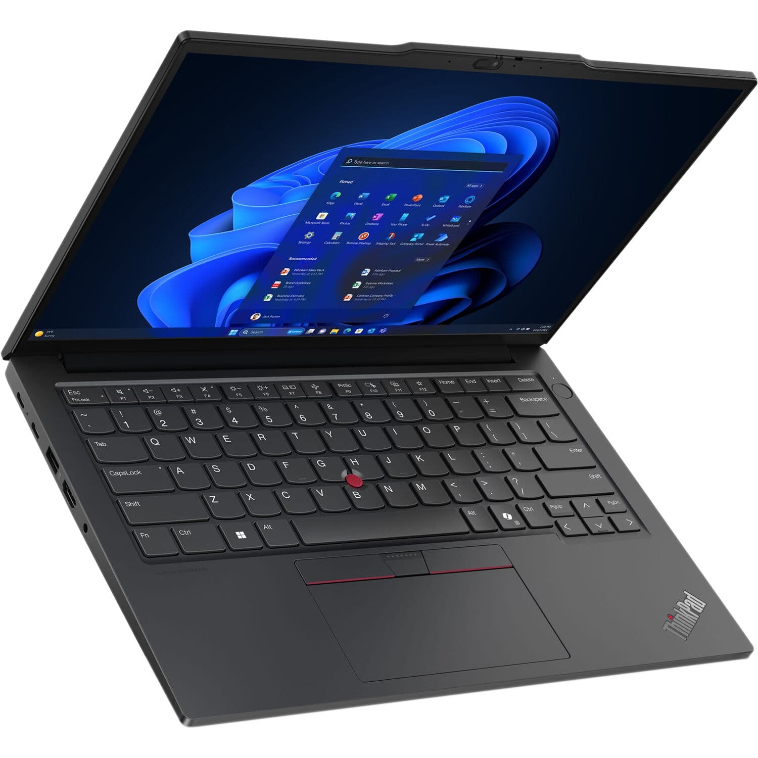 Lenovo ThinkPad E14 Gen 6 business laptop with 14-inch touch display, black chassis, and backlit keyboard